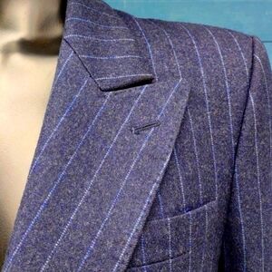 BROWN'SON MEN'S VINTAGE PIN STRIPE (2) PURE WOOL LUXURY BLAZER (PARIS)